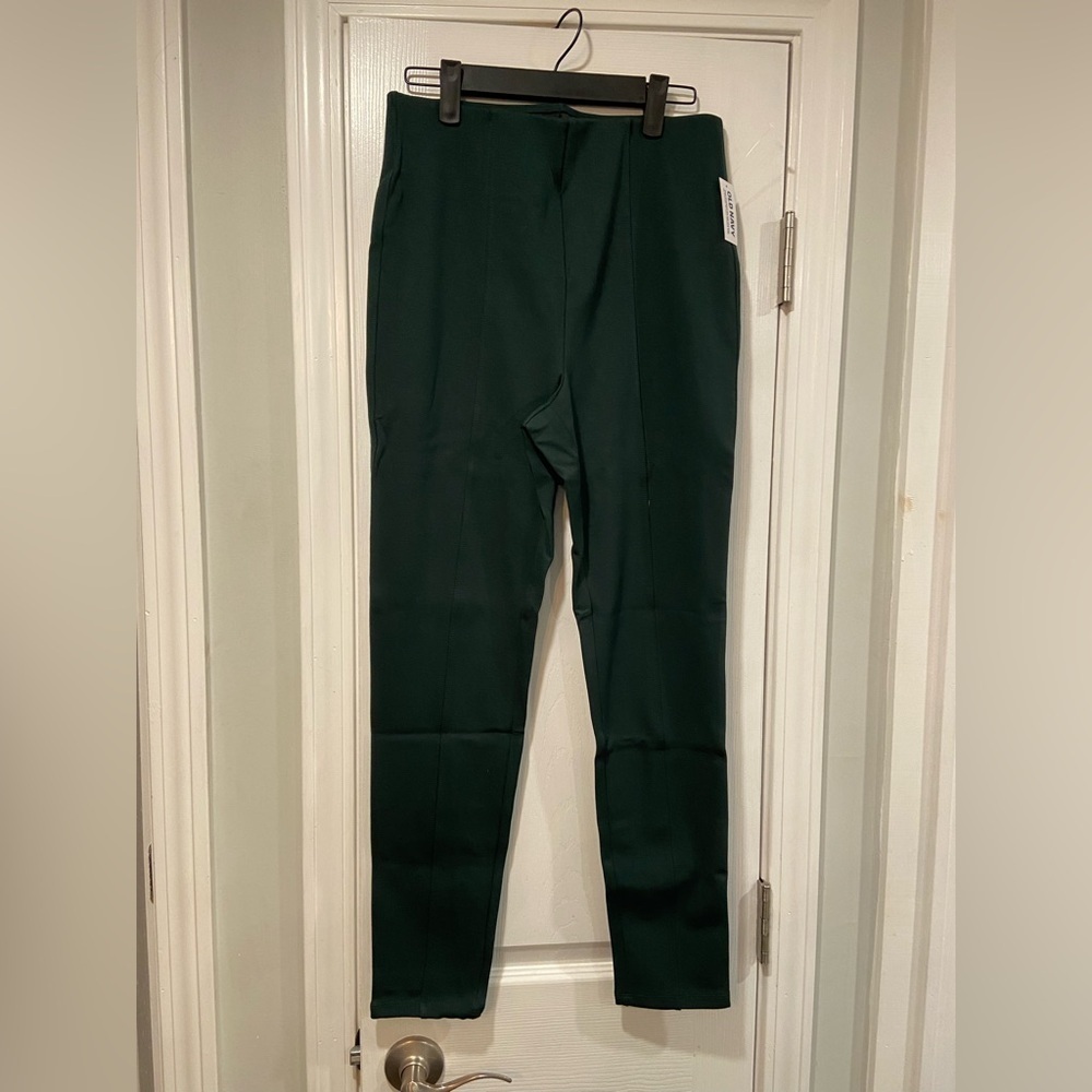 NWT Old Navy Size M Forrest Green Stevie Skinny Leggings Front Seam Stretch